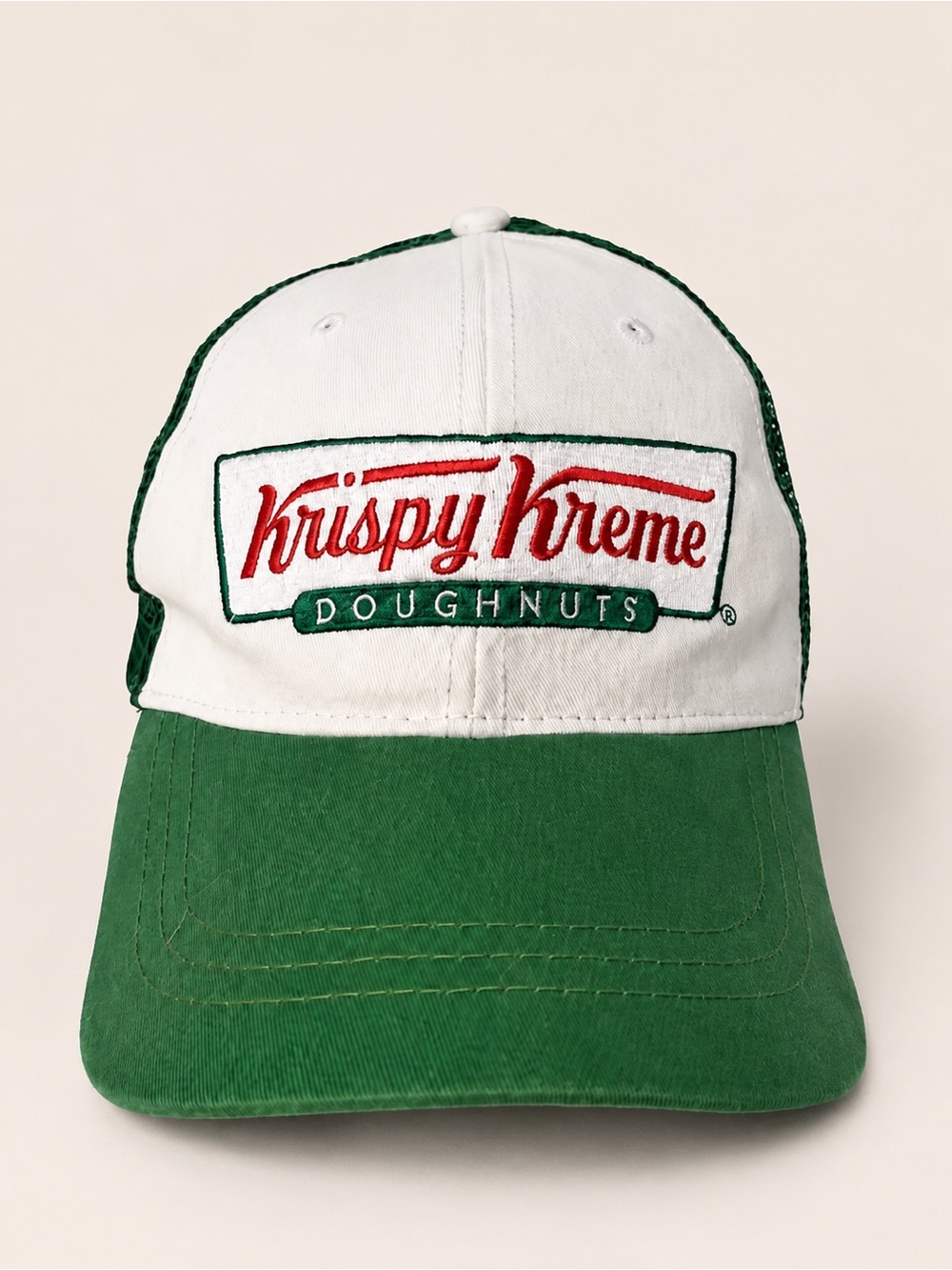 Krispy Kreme Doughnuts Green White Mesh Trucker Hat Snapback OS